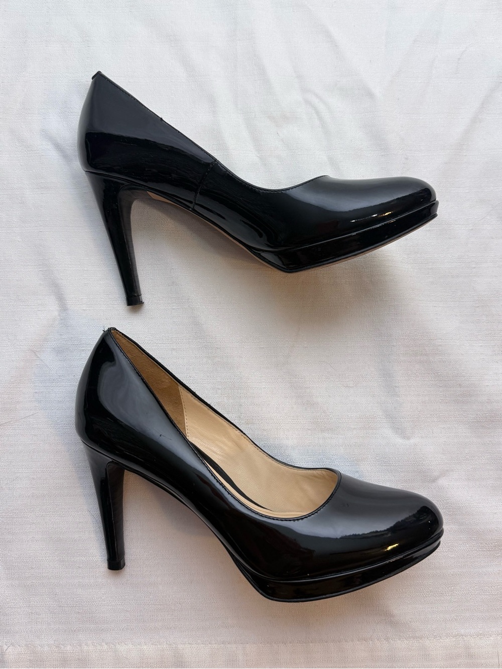 Cole Haan Nike Air Black Patent Leather Platform Pumps Heels Women’s 6B - Picture 3 of 13